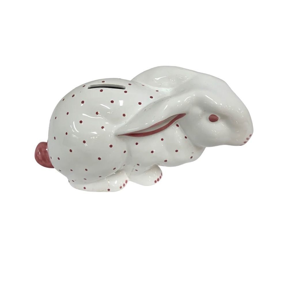 TIFFANY & CO.
 Porcelain Bunny Coin Bank / Excellent  with no secure key